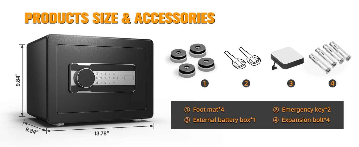 BlazeForge Secure Home Safe Box with Fireproof Bag