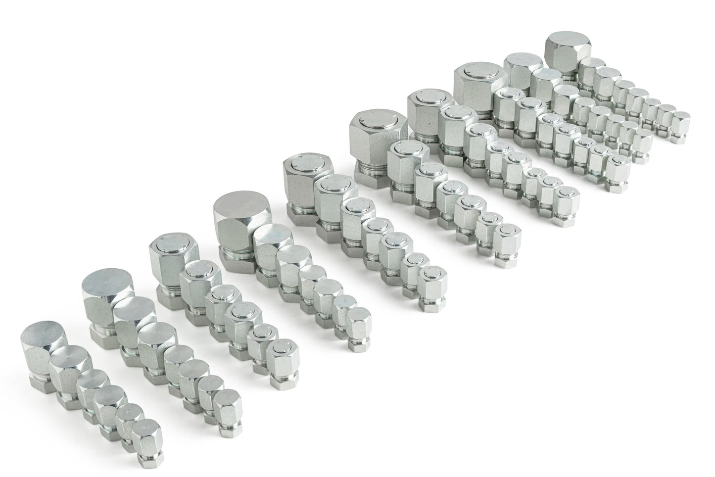 144-Pc JIC & ORFS Caps/Plugs Kit – Steel Case (Dash #4–16)